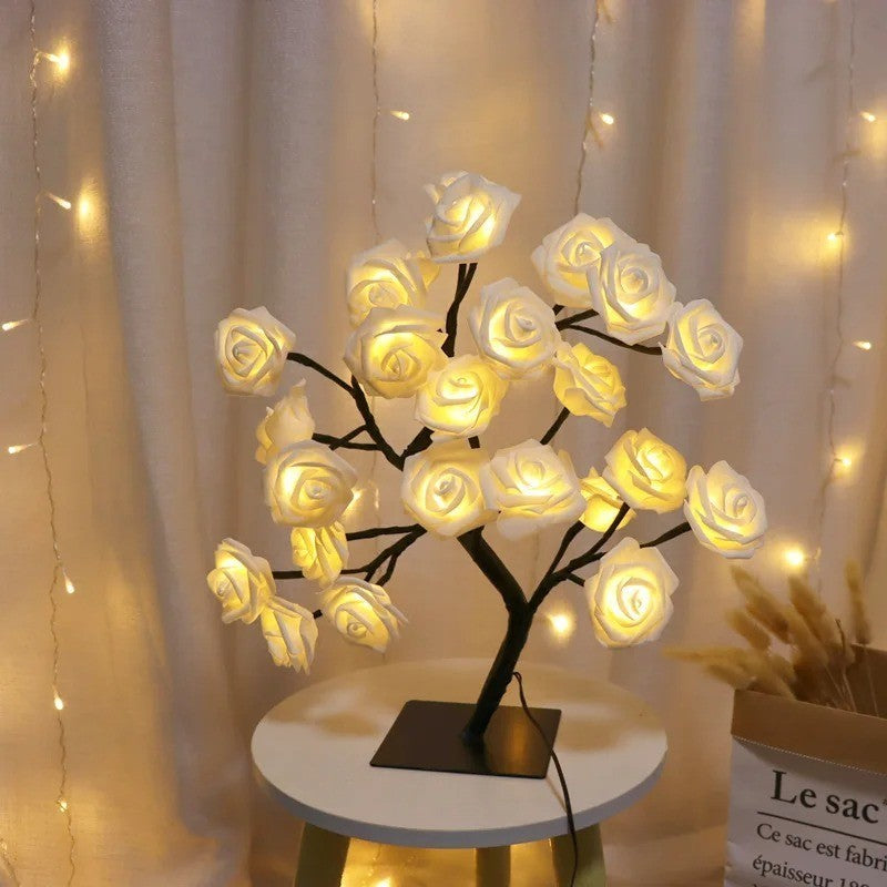 LED Rose Tree Lamp USB Night Light | Flower Decor for Home Party Wedding Gift