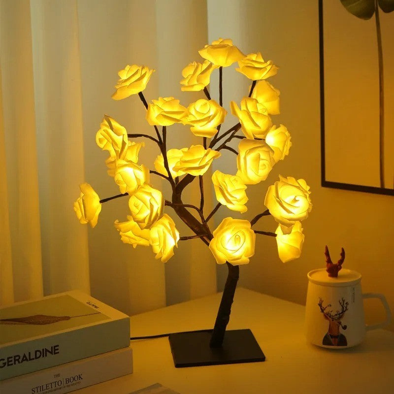 LED Rose Tree Lamp USB Night Light | Flower Decor for Home Party Wedding Gift